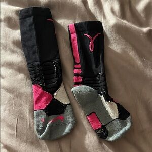Nike Men's Black and Pink Athletic Socks